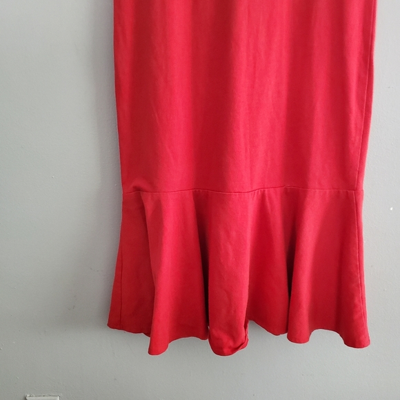 Vintage 1970s Red Carriage Court Sport Drop Waist MIdi Sweatshirt Dress Size 12 - Picture 2 of 9